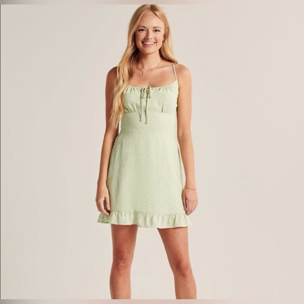 Abercrombie and Fitch Green / White Polka Dot Mini Dress​​​